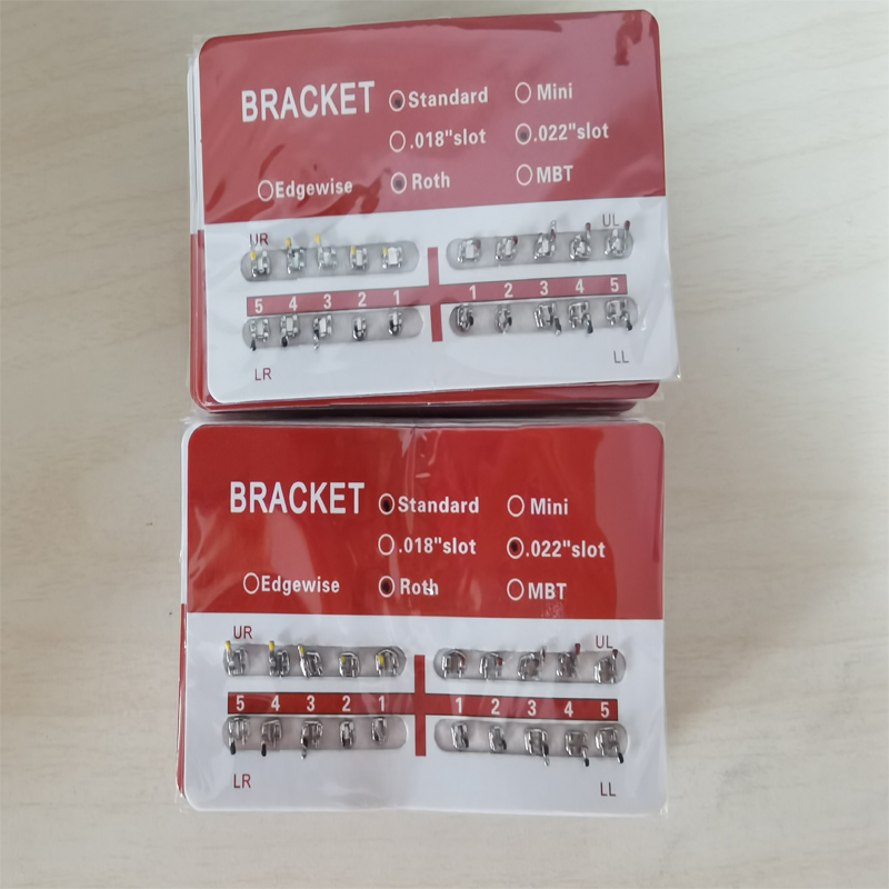 metal brackes in red paper packing