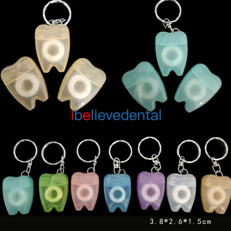 Tooth-Shaped Key Chain Dental Floss