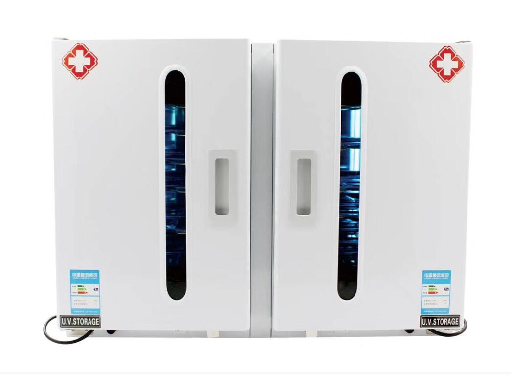 Double door dental UV disinfection cabinet sterilizer  with Ozone and Timing