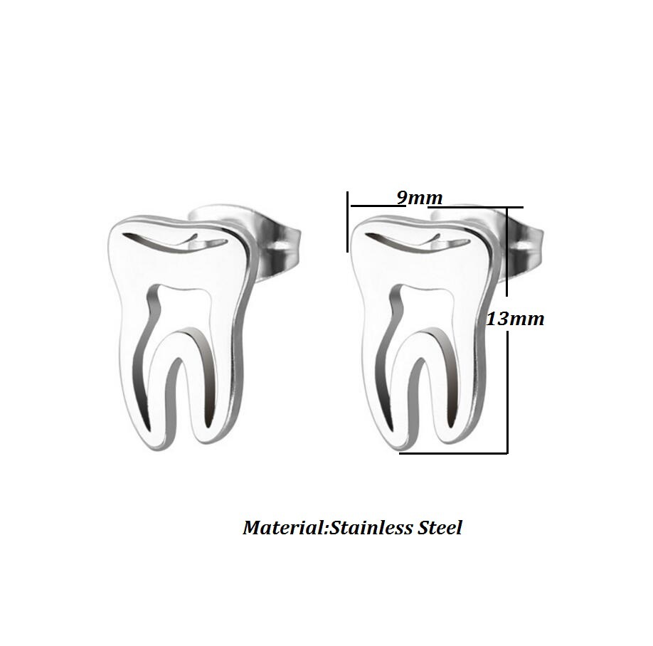 Stainless Steel Tooth Earrings